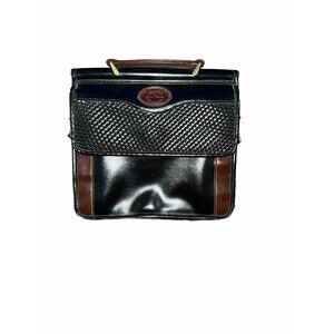 Gold Coast Black Leather Purse Satchel Shoulder Bag Handbag Gold Brown